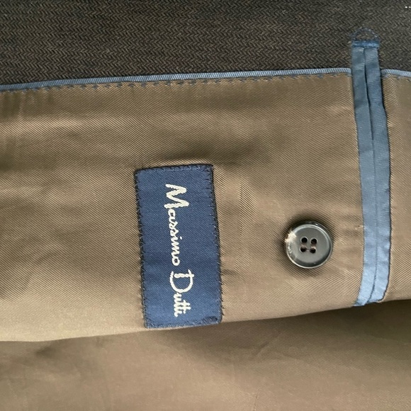 Mossimo Dutti Mens Blazer Extra Fine Cotton 54-44 Brown Lined 3 Button Zipper - Picture 5 of 10